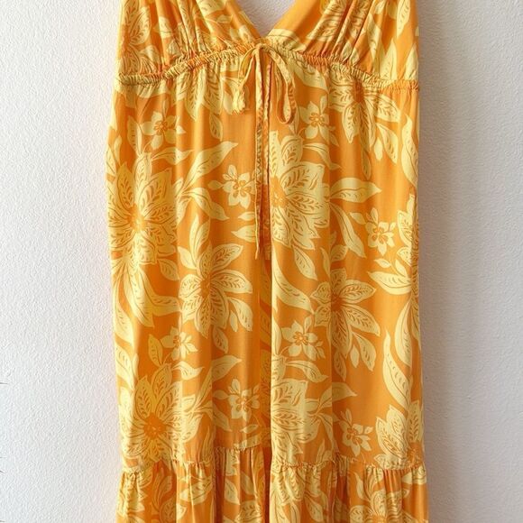 L Space Jenevieve Yellow Floral Maxi Dress Boho Tropical Hawaiian Beach Dress - Picture 5 of 15
